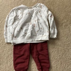 Little & Co sweat clothes set. Ski print. Size 24 months.